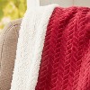 Soft Braided and Comfortable Plush All Season 50" X 60" Throw Blanket, Burgundy - 4 of 4