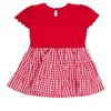 RuffleButts Girls Mixed Media Short Sleeve Tiered Dress - 2 of 4