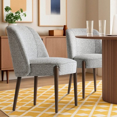 Upholstered Dining Chair​ Set of 2,Solid Wood Dining Chair with Beech Legs Mid Century Modern Dining Room Chair for Kitchen-Tanpinhause