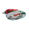 Transpac Glass 12 in. Holiday Snowman with Santa Hat Platter - 3 of 4