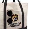 Colorado College Primary Logo Canvas Tote Bag With External Pocket, Reusable Shoulder Bag for Shopping, School, Beach - 2 of 4