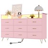 9-Drawer Dresser with App-Controlled RGB Lights & Charging Station, Music Sync LED Large Capacity Wooden Chest for Bedroom Closet Living Room - 3 of 4