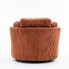 Modern Swivel Chair, Removable Cushions, Plush Corduroy, Engineered Wood Frame, Cozy Corner For Living Room Or Bedroom-The Pop Home - 3 of 4