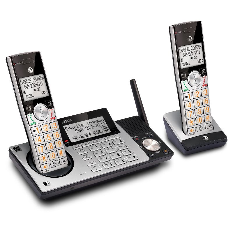 AT&T DECT 6.0 Cordless Phone System with  2 Handsets - Black (CL83215), 1 of 4