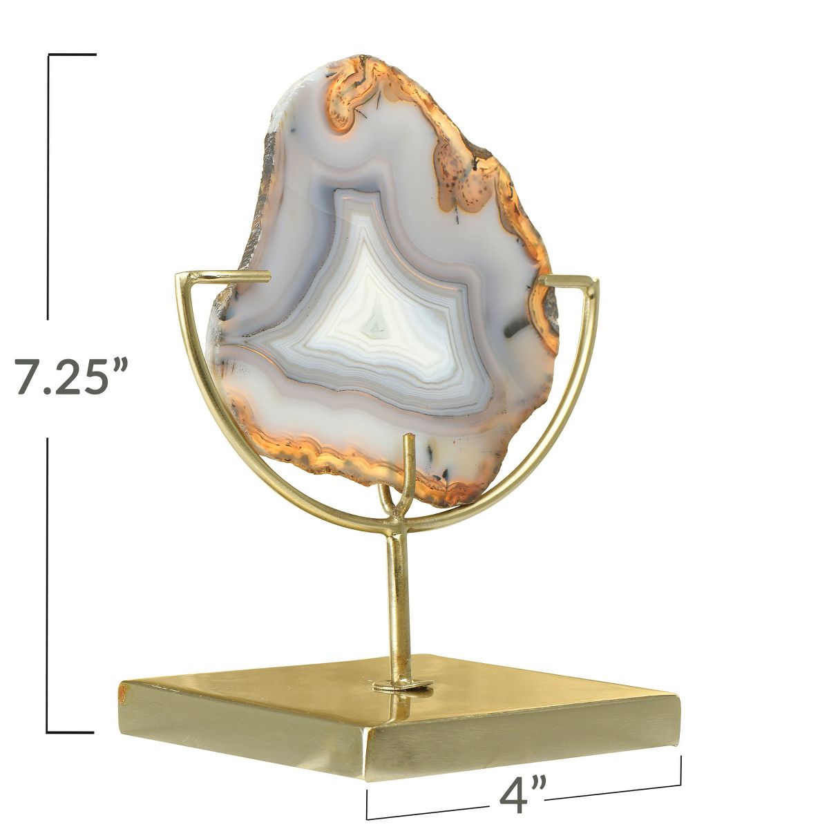 Storied Home Decorative Agate Slice Accent on Metal Stand - thumbnail 3