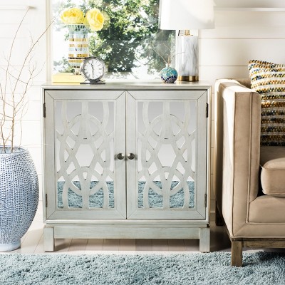 Ashlynn 32" Silver Solid Wood 2 Door Chest