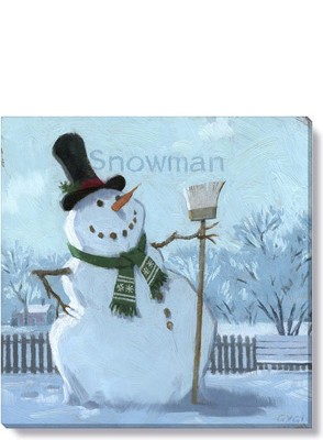 Sullivans Darren Gygi Snowman With Broom Canvas, Museum Quality Giclee ...