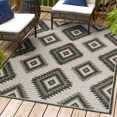 Lior Geometric Moroccan Diamond Indoor/Outdoor Area Rug - JONATHAN Y