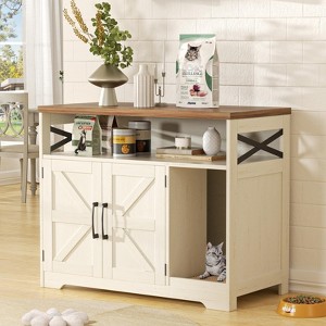 Cat Litter Box Enclosure, Hidden Litter Box Furniture with Scratch Pad - 1 of 4