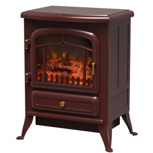 SEVOBAL Indoor Fireplaces 22" Electric Fireplace Heater, Freestanding Fire Place Stove Overheating Protection, Red, 16.25"*11"*21.5" - 1 of 4