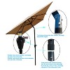 Sapphtopaz 6x9Ft Pool Umbrella Patio Waterproof Umbrella Beach Umbrellas for Sand with Push Button Tilt and Crank for Garden, Pool, Patio - 3 of 4