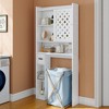 DIYSET Over The Toilet Storage Cabinet with Adjustable Shelves & Toilet Paper Bin, White Barn Door Design for Bathroom & Laundry Room - 3 of 4