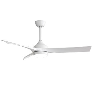 Wanze of Ocean 52 in. Modern Indoor White 6-Speed White Blades Downrod Mount Ceiling Fan with 3-Color LED Light and 3 Downrods - 1 of 4