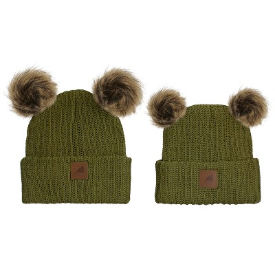Arctic Gear 2 Pk Matching Adult & Child Cotton Cuff Winter Hats With ...