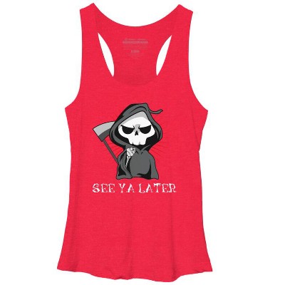 Women's Design By Humans See Ya Later Halloween T Shirt By thebeardstudio Racerback Tank Top