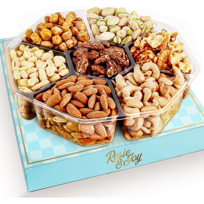 Rosie & Joy Gourmet Mixed Nuts Gift Basket Large 2 lb Platter Includes 7 Assortments of Delicious Premium Nuts, Ideal for Special Occasions