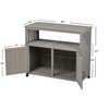 NicBex Outdoor Potting Bench with Storage Cabinet and Metal Table Top for Patio, Garden Furniture Wood Workstation, Grey - 3 of 4