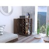 ORRD Espresso Bar Cart with Wine Rack - Mobile Bar Cabinet with Locking Casters, 2 Storage Shelves & 6-Bottle Holder, Rolling Home Bar Cart - 2 of 4