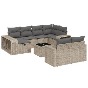 vidaXL Garden Sofa Set Grey - 1 of 4
