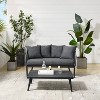 Dover 2pc Outdoor Rope Conversation Set with Loveseat & Coffee Table - Charcoal/Matte Black - Crosley: Steel Frame, UV-Resistant - image 3 of 4