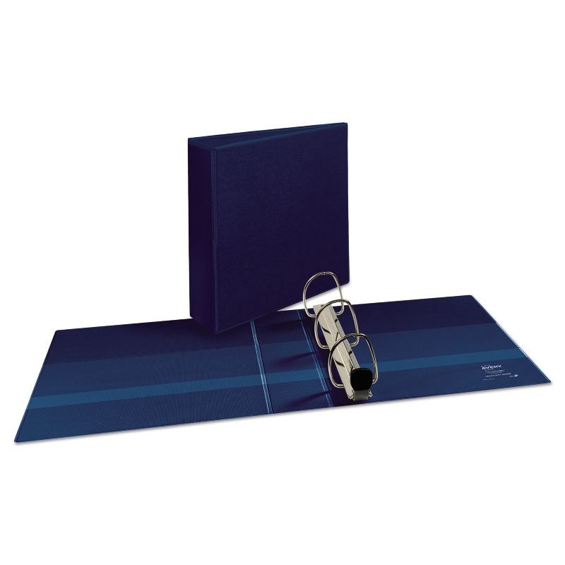 Avery Heavy-Duty View Binder w/Locking 1-Touch EZD Rings 3" Cap Navy Blue 79803, 4 of 9