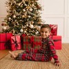Kids Red Tartan Plaid Flannelette Luxe Pajama Set - Posh Peanut - 2 of 4