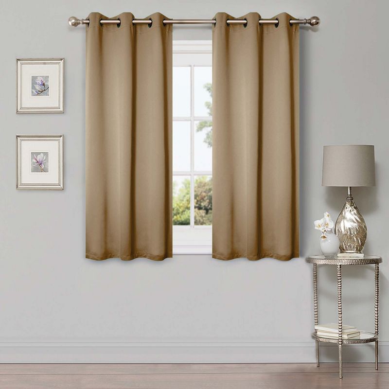 Classic Modern Solid Room Darkening Semi-Blackout Curtains, Set of 2 by Blue Nile Mills, 1 of 8