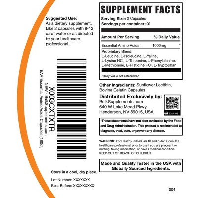 BulkSupplements Essential Amino Acids (EAA) Capsules