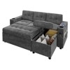 Sofa Bed, 84 Inch Sleeper Sofa with Pull Out Bed and Charging Ports, L Shaped Couches for Living Room with 2 Storage Armrests and 2 Cup Holders - 4 of 4