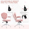 RISOKEYS Cute Home Office Chair with Rhinestone Back & Fluffy Teddy Fleece, Adjustable Height Swivel Computer Desk Chair for Office & Bedroom - 4 of 4