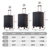 TUYOHW 3 pcs/set in ABS Spinner Wheel Luggage, Carry on Suitcase, Matching Color, TSA Combination Lock - 3 of 4