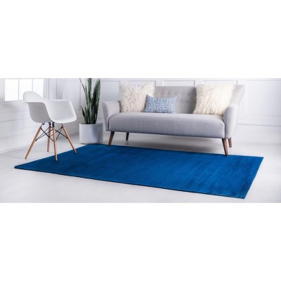Navy Blue 9' x 12' Rectangular Braided Synthetic Rug