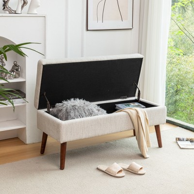 NicBex Modern Ottoman with Storage, Upholstered Bench with Tufted Stitching, Vanity Stool Storage Bench for Living Room, Entryway