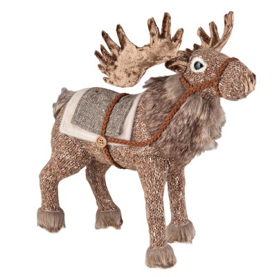 Gallerie II 13.25" Brown Plush Caribou Standing Christmas Figurine