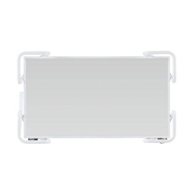 Linon Lawsonia Sleek 2-Tier White Iron Bar Cart with Mirrored Shelves