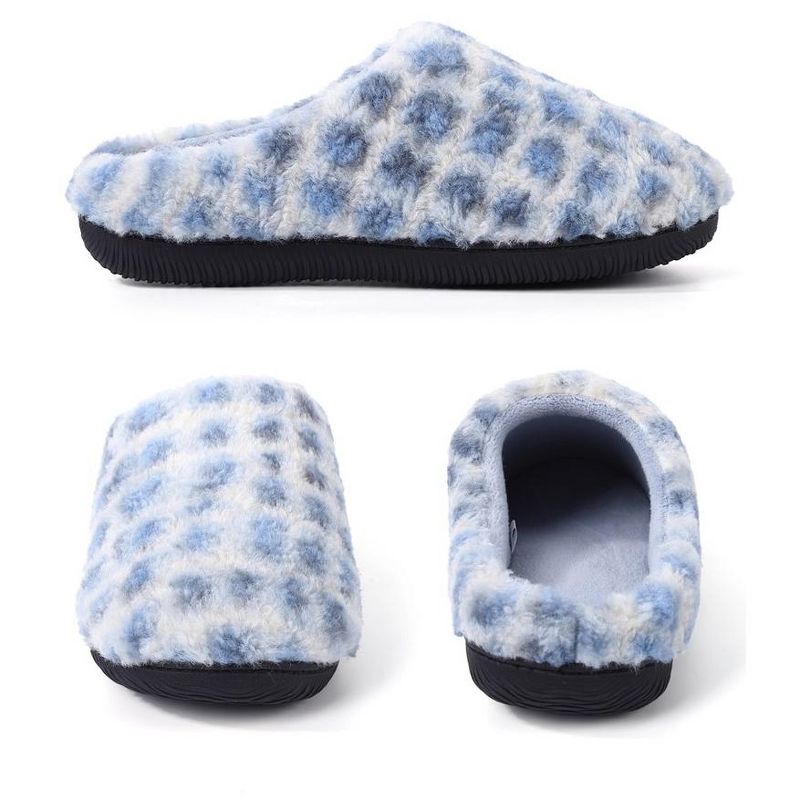 Womens Fuzzy Slippers Comfort Fluffy Slip-on House Slippers, 3 of 7
