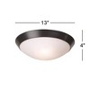 360 Lighting Davis Modern Ceiling Light Flush Mount Fixture 13" Wide Oil Rubbed Bronze 2-Light Frosted Glass Dome Shade for Bedroom Kitchen Hallway - 4 of 4