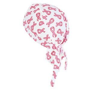 CTM Premium Cotton Unlined Breast Cancer Pink Ribbon Do Rag - 1 of 4