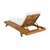 NicBex Acacia Wood Patio Chaise Lounge Set with 4" Thick Water-Resistant Cushions, Space Saving Design for Beach, Pool, Garden, Cream,Teak - 4 of 4