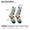 Colorful Moroccan Mediterranean Square Tiles Women Printed Crew Socks Funny Funky Socks Soft Polyester Novelty Gifts for Artists Men - 2 of 4