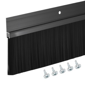 Unique Bargains Aluminum Nylon Door Brush Bottom Sweeps 35.46" x 3.46" Black 1 Pc - 1 of 4