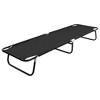vidaXL Foldable Sun Lounger with Rust-Free Steel Frame and Weather-Resistant Fabric, Heavy-Duty Camping Bed Ideal for Camping, Beach, Outdoors – Black - 2 of 4