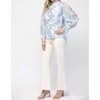 Women's Elegance In Bloom Floral Ruffle Neck Blouse - Fate - 4 of 4