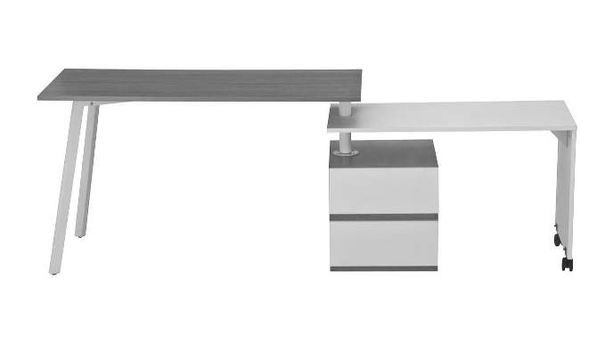 Rotating Multi Positional Modern Desk Light Gray - Techni Mobili, 2 of 17, play video