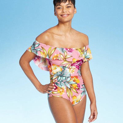 off the shoulder flounce swimsuit