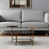 HomeRoots 55" Brown Black and Gold Wood and Steel Three Tier Coffee Table - 2 of 4