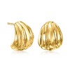 Ross-Simons Italian 18kt Gold Over Sterling Ribbed Earrings - 3 of 4