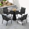 Tangkula 4 PCS Patio Chairs All Weather Outdoor Chairs with High Back Armrests Quick-Drying Fabric & Heavy-Duty Metal Frame Black - 4 of 4