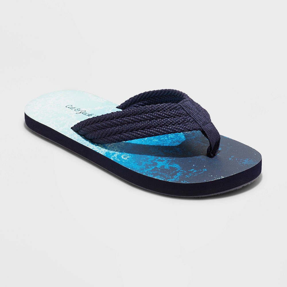 Boys' Cal Slip-On Flip Flop Sandals - Cat & Jack™ Navy S -  86493602