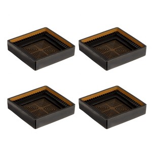 Unique Bargains Rubber Non-Slip Furniture Protect Caster Cups Square Floor Pads 4 Pcs - 1 of 4